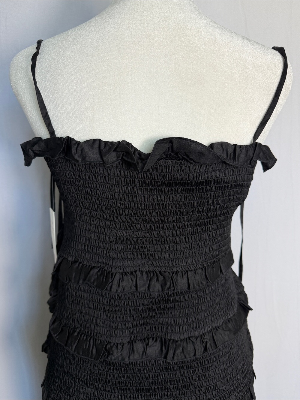 NWT Show Me Your MuMu Stella Black Smocked Midi Dress Size XL Party Guest - Picture 5 of 11